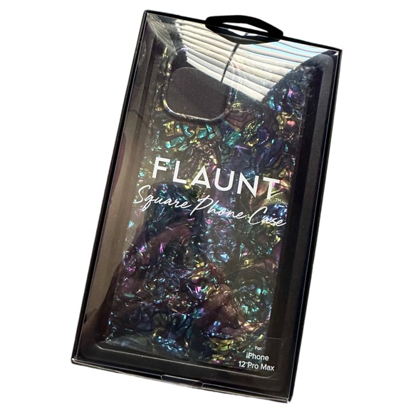 NWT FLAUNT square IPhone 12 Pro Max Abalone Cell Phone Case w/ Protective Design - Picture 2 of 7